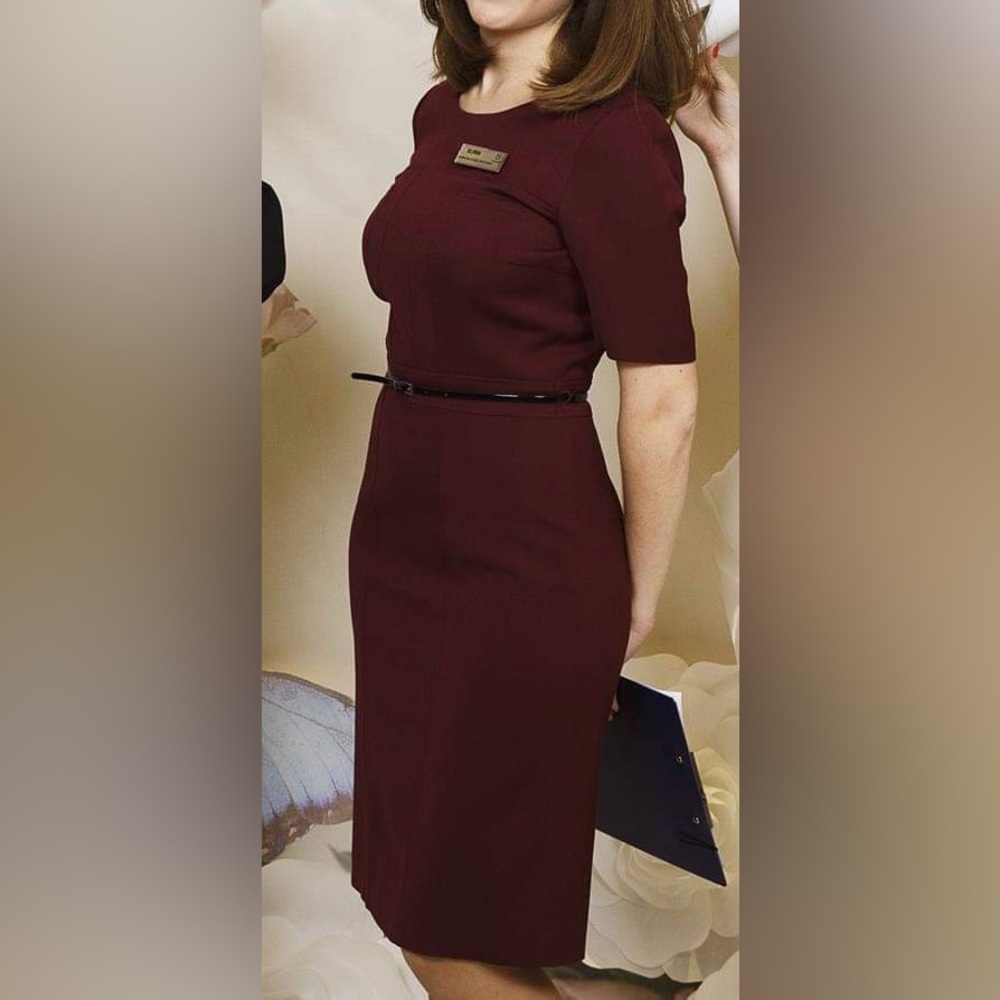 HUGO BOSS Burgundy Midi Dress Size XS-S